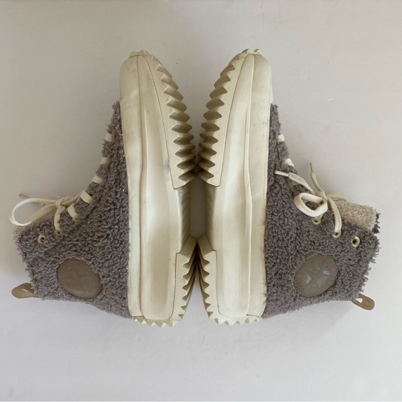 Converse Run Star Hike Sherpa Gray mauve Lined Platform Sneakers size 7 - Picture 12 of 16